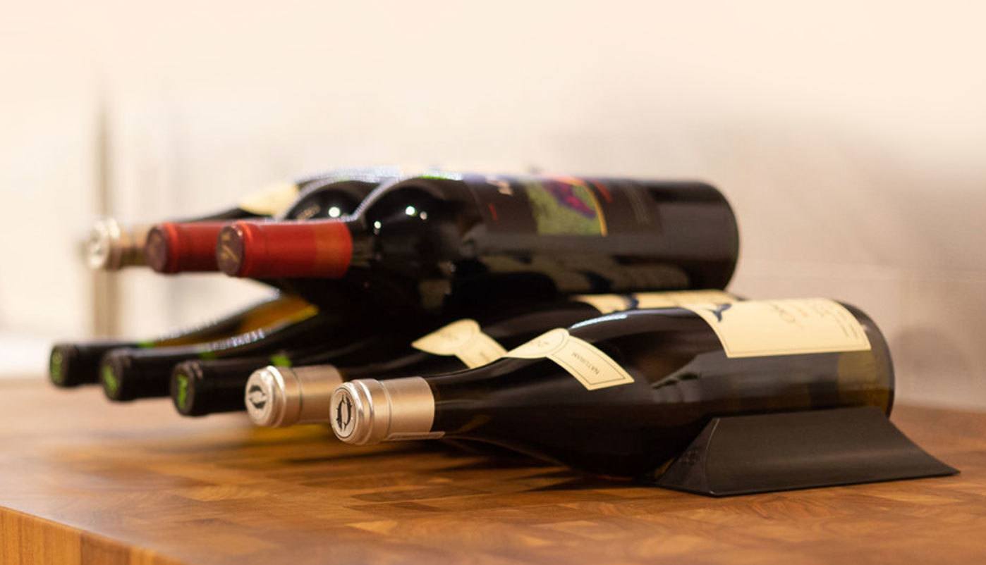 Winebars with wine bottles