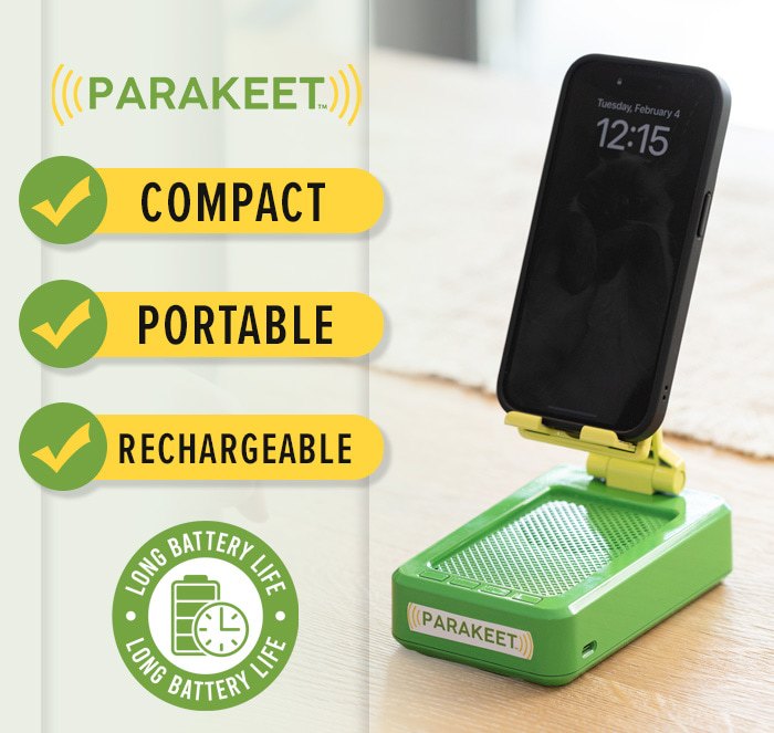 Parakeet - compact, portable, rechargeable