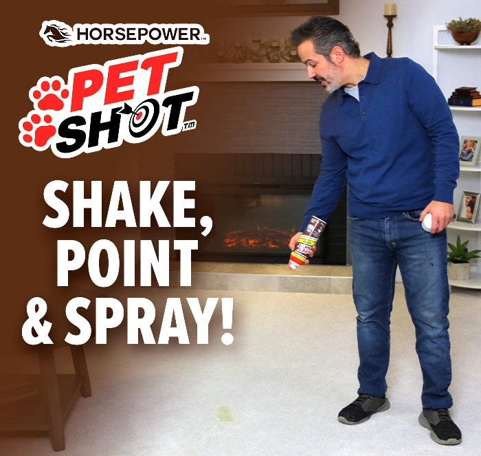 Horsepower pet shot - shake point and spray