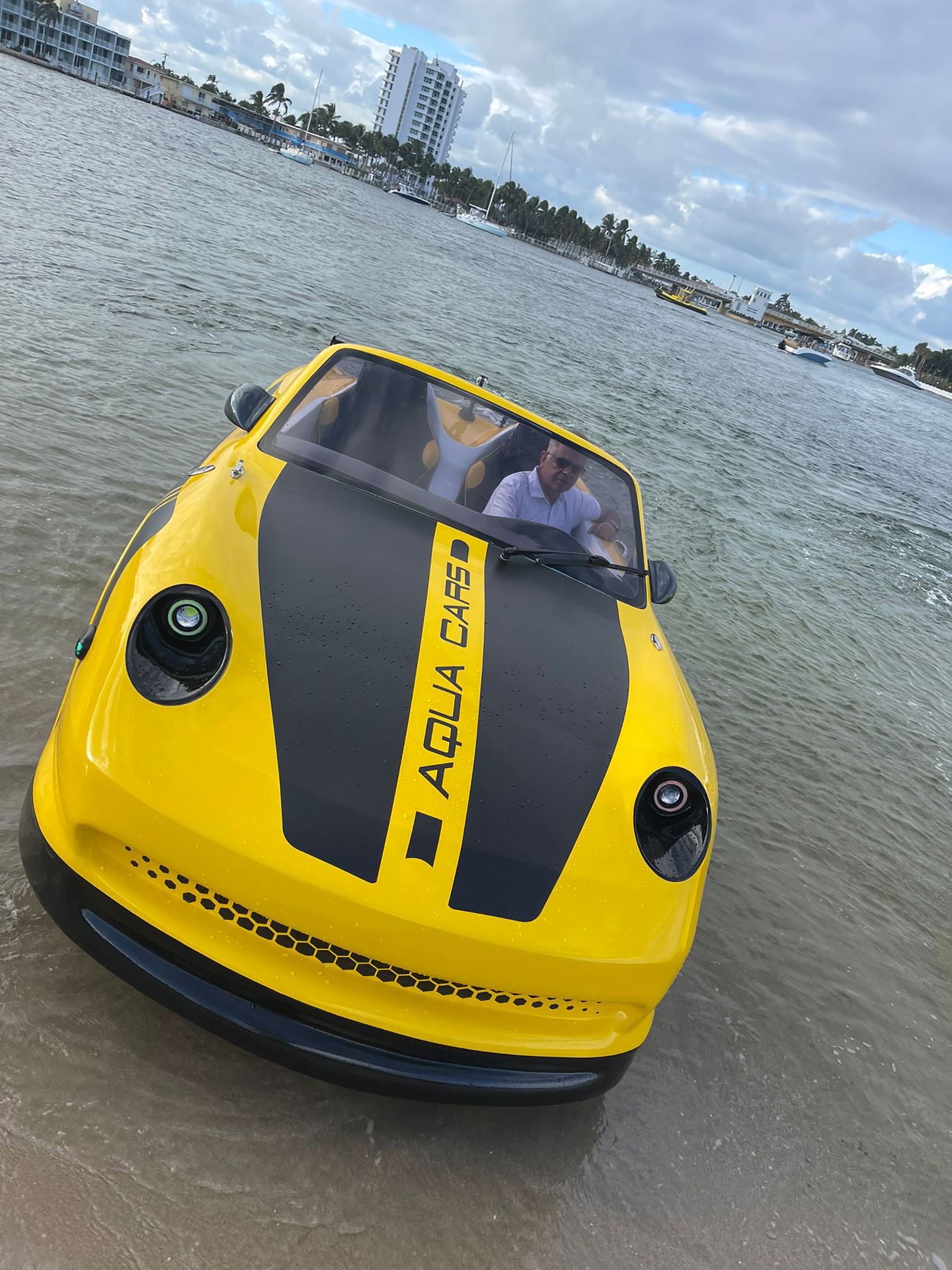 car on water