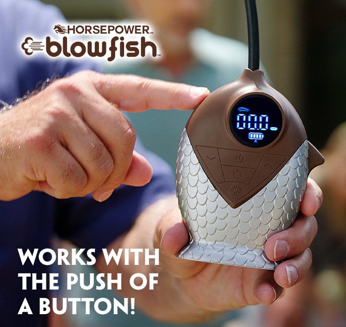 works with the push of a button