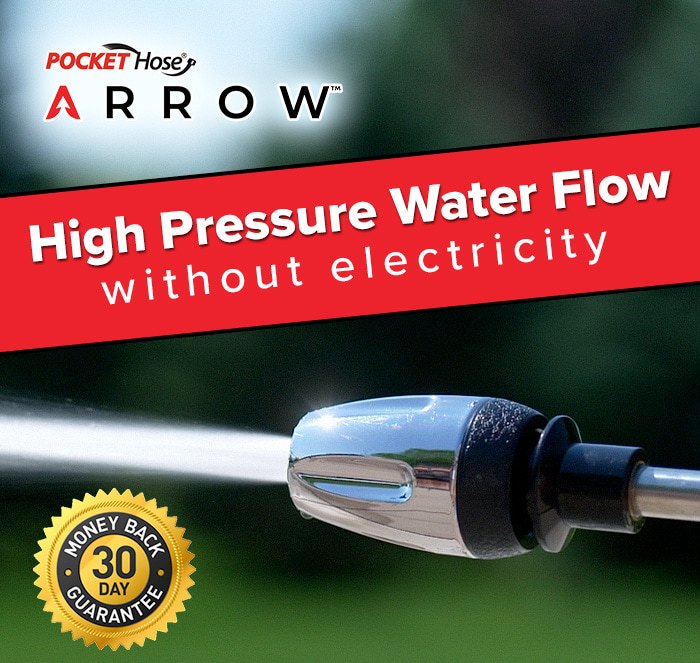 pocket hose arrow - high pressure water flow without electricity