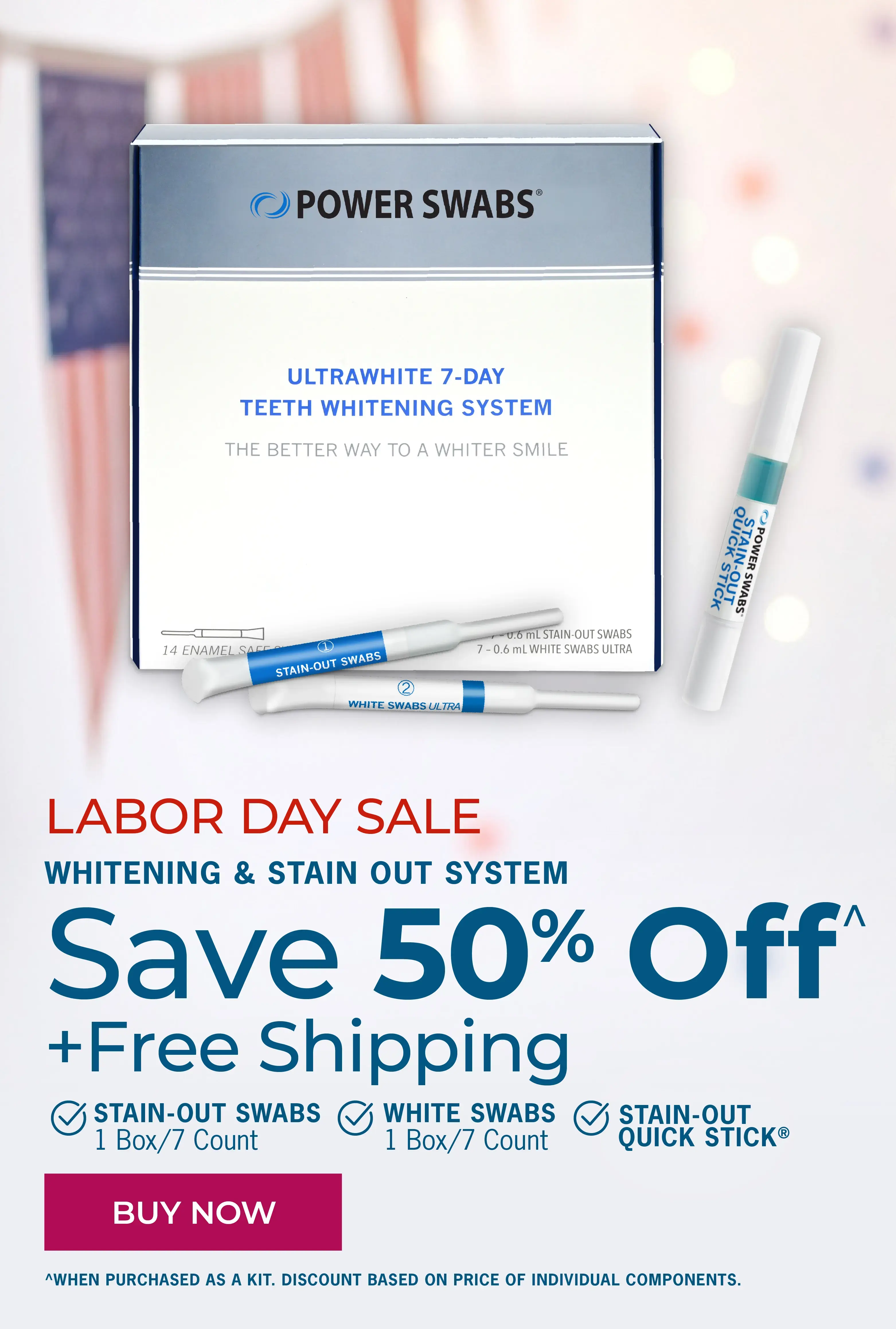 Save 50% on Whitening and stain out system