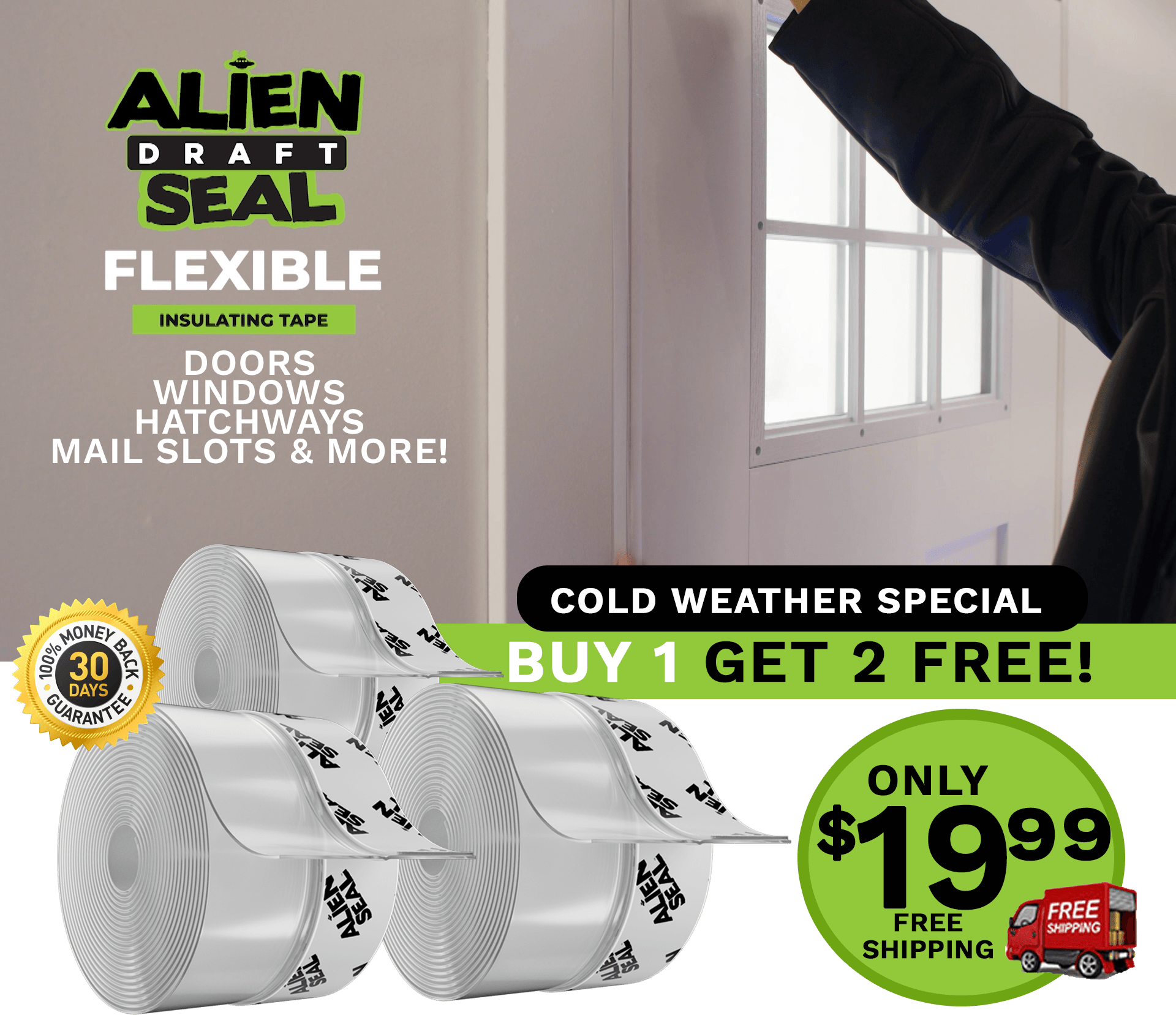 Alien Draft Seal Instant Insulation For Doors Windows