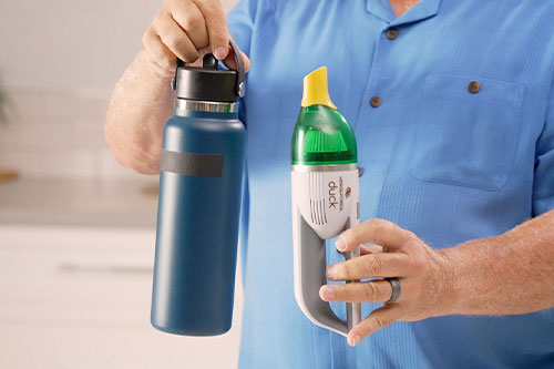 water bottle and duck comparison
