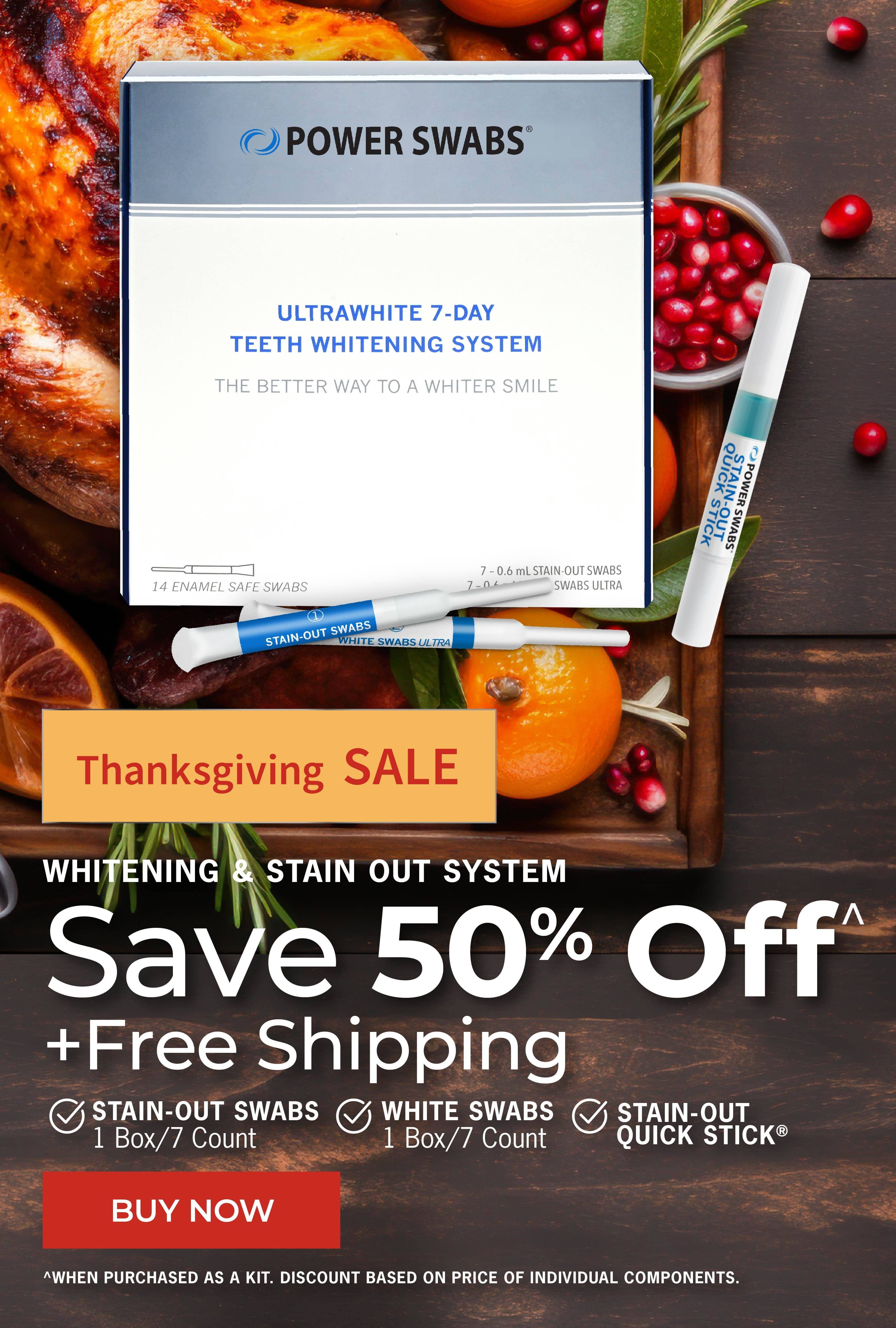 Save 50% on Whitening and stain out system