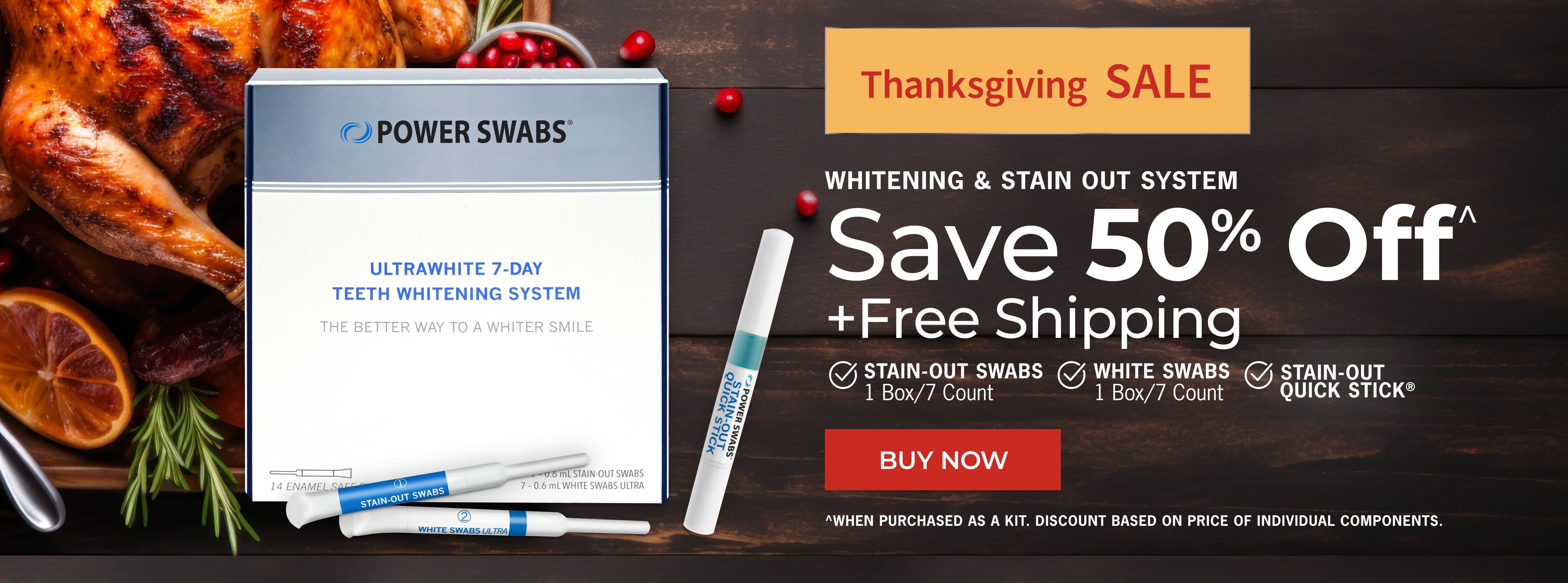 Save 50% on Whitening and stain out system