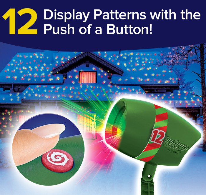 12 display patterns with the push of a button