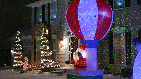 demonstration of lights on house