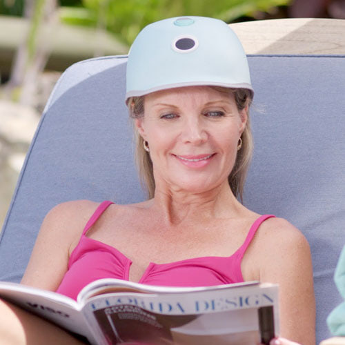 woman reading magazine