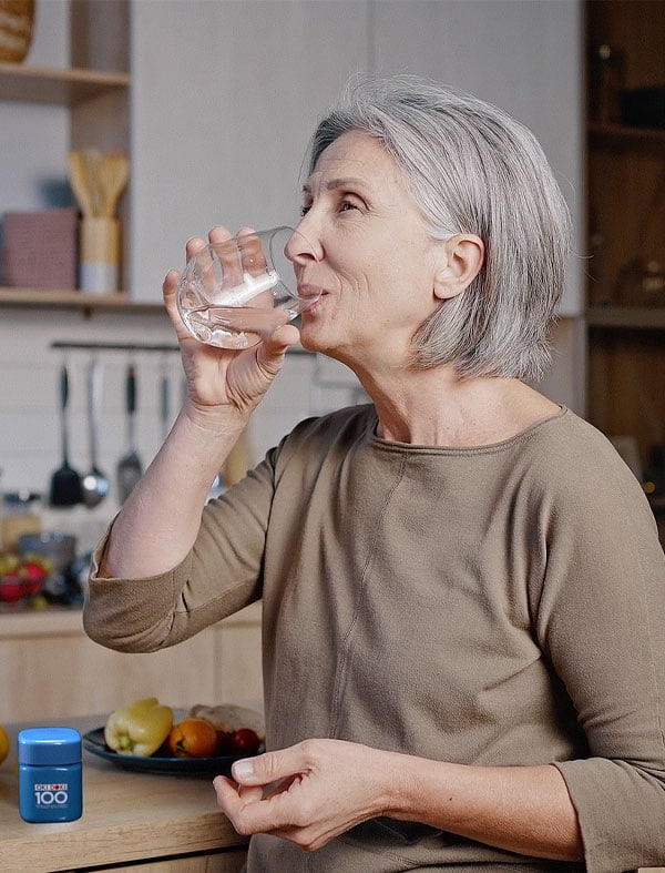 woman drinking water