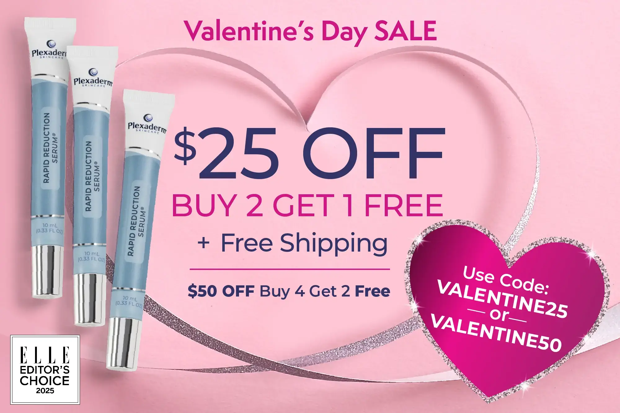 $25 off Buy 2 Get 1 Free