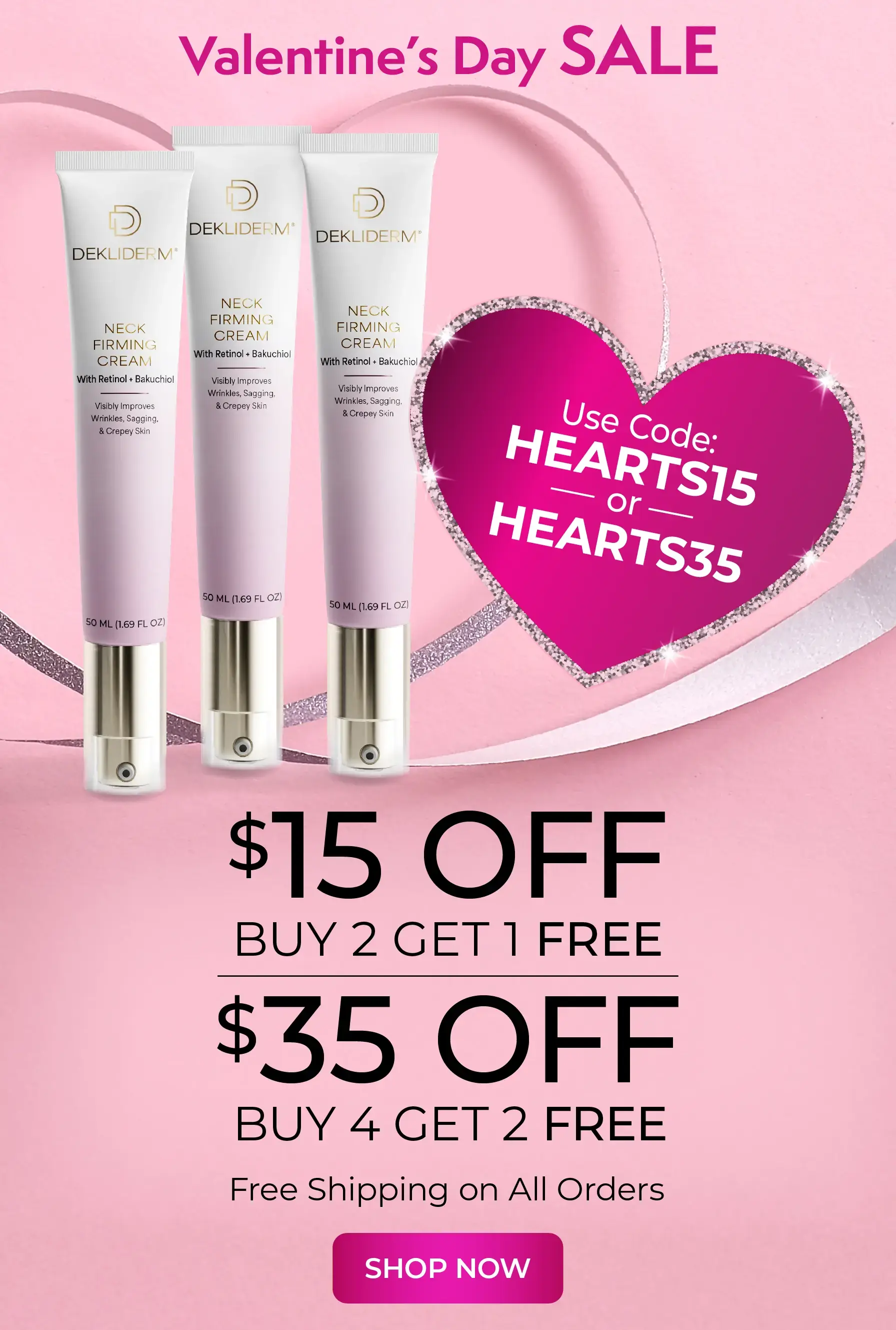 Valentines Day Sale $15 Off Buy 2 Get 1 Free