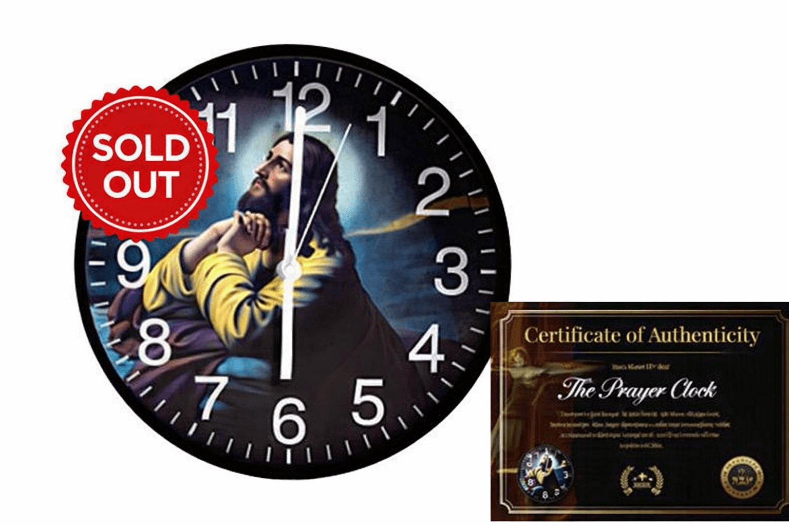 10 inch clock with certificate
