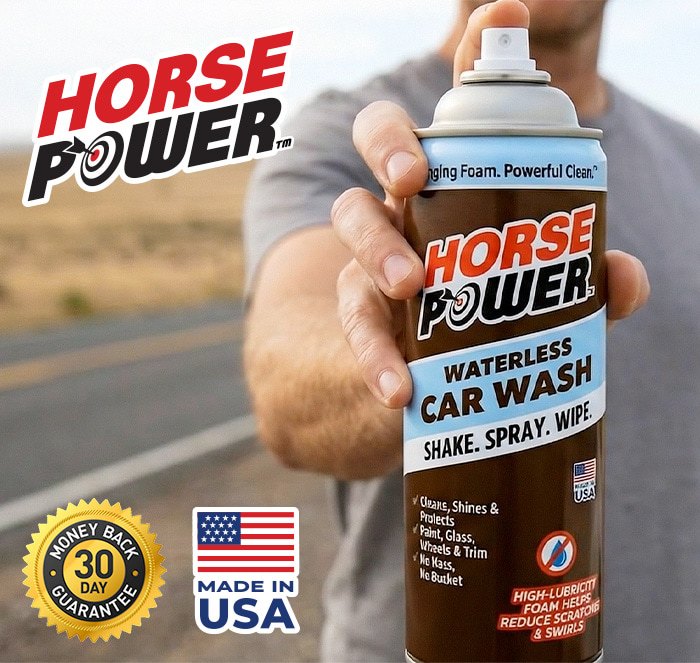 Horsepower waterless car wash - made in the USA