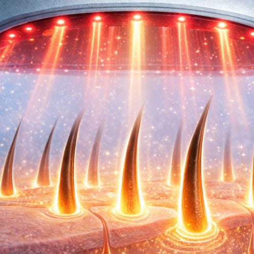 Hair follicles and red light