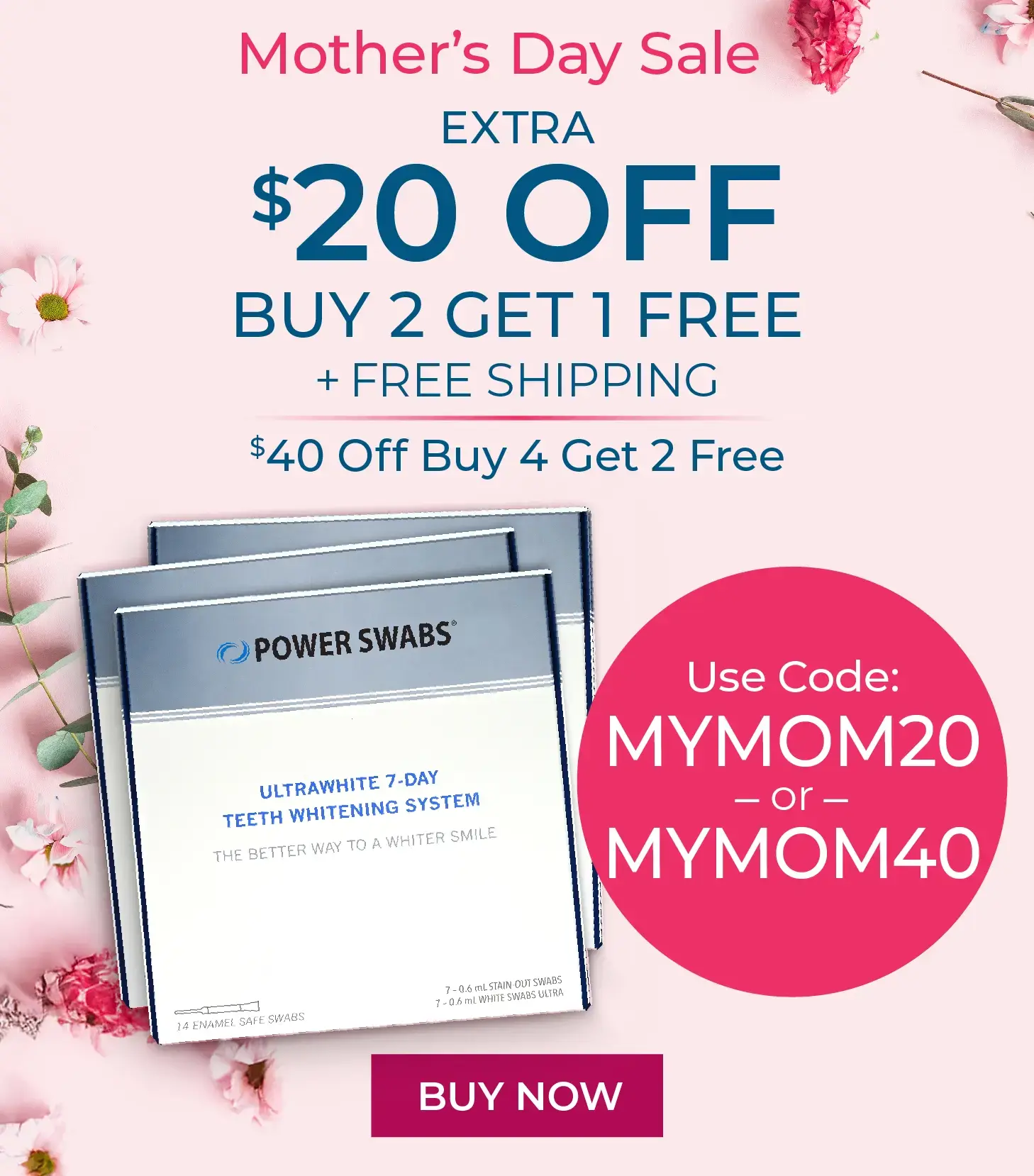 Mothers Day $20 off Buy 2 get 1 free