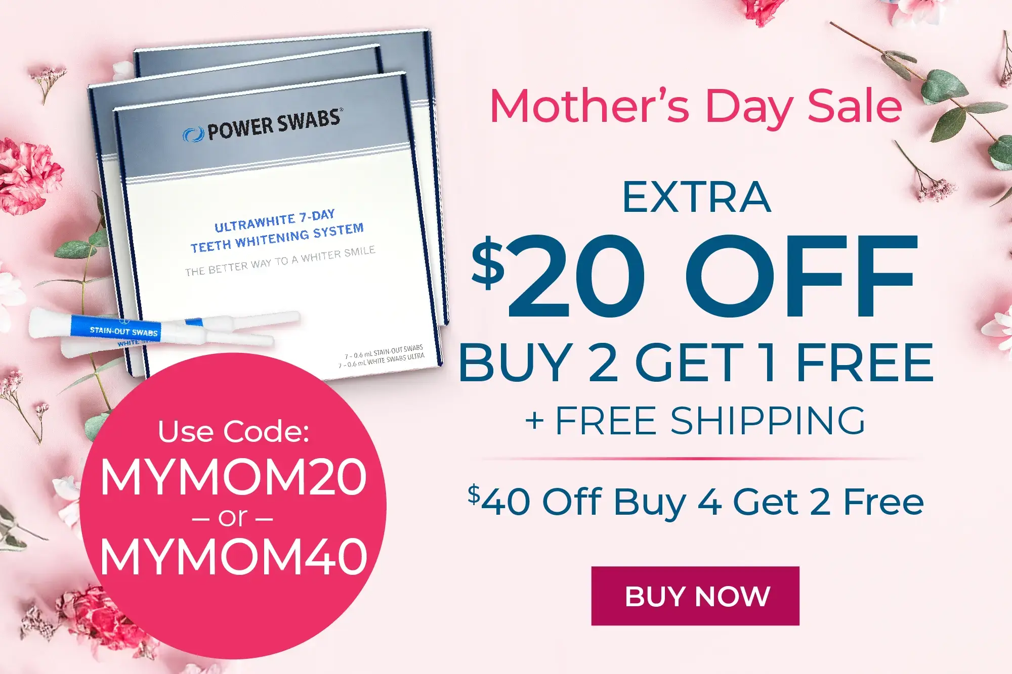 Mothers Day $20 off Buy 2 get 1 free