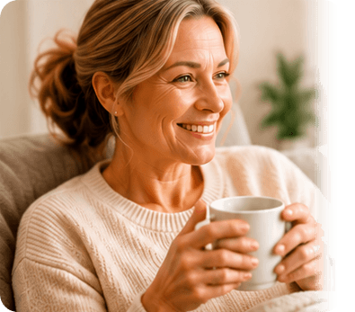 woman drinking coffee