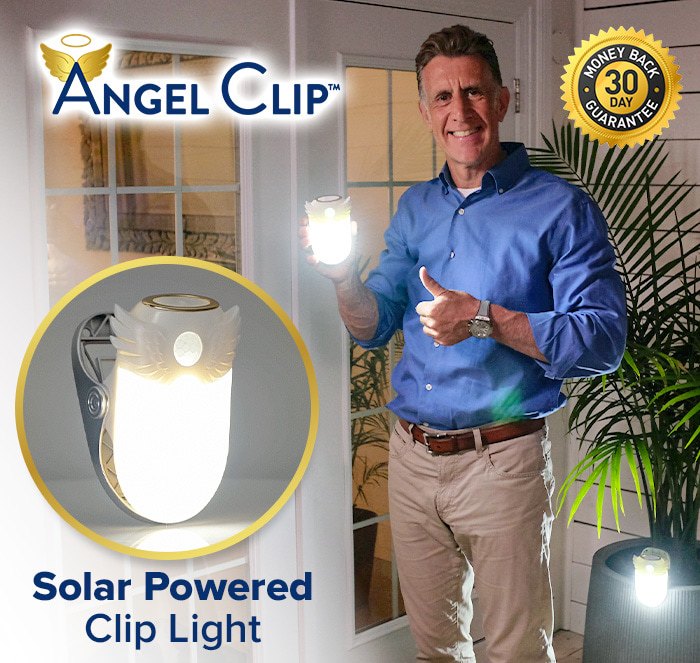 Angel Clip - 30 day guarantee - solar powered clip light
