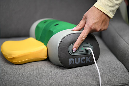 pushing the duck button