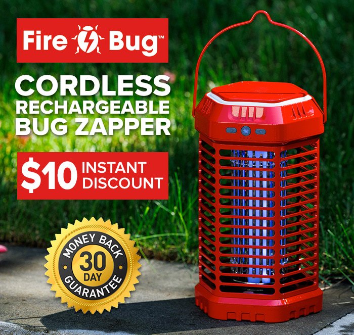 Fire bug cordless rechargeable bug zapper