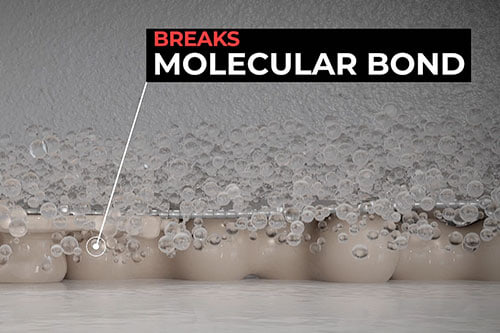 breaks molecular bond