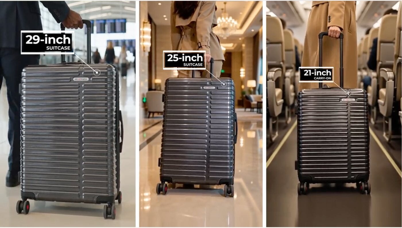 Bell and Howell Luggage 29 inch, 25 inch and 21 inch carry-on