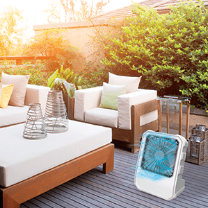 Arctic Air&reg; Outdoor cooling off a deck