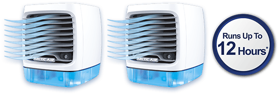 Arctic Air® Chill Zone, runs up to 12 hours per fill!*