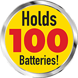 Holds 100 Batteries!