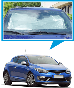 Car with Brella Shield in the windshield