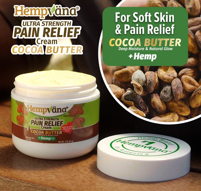 Hempvana cocoa butter for pain relief and soft skin