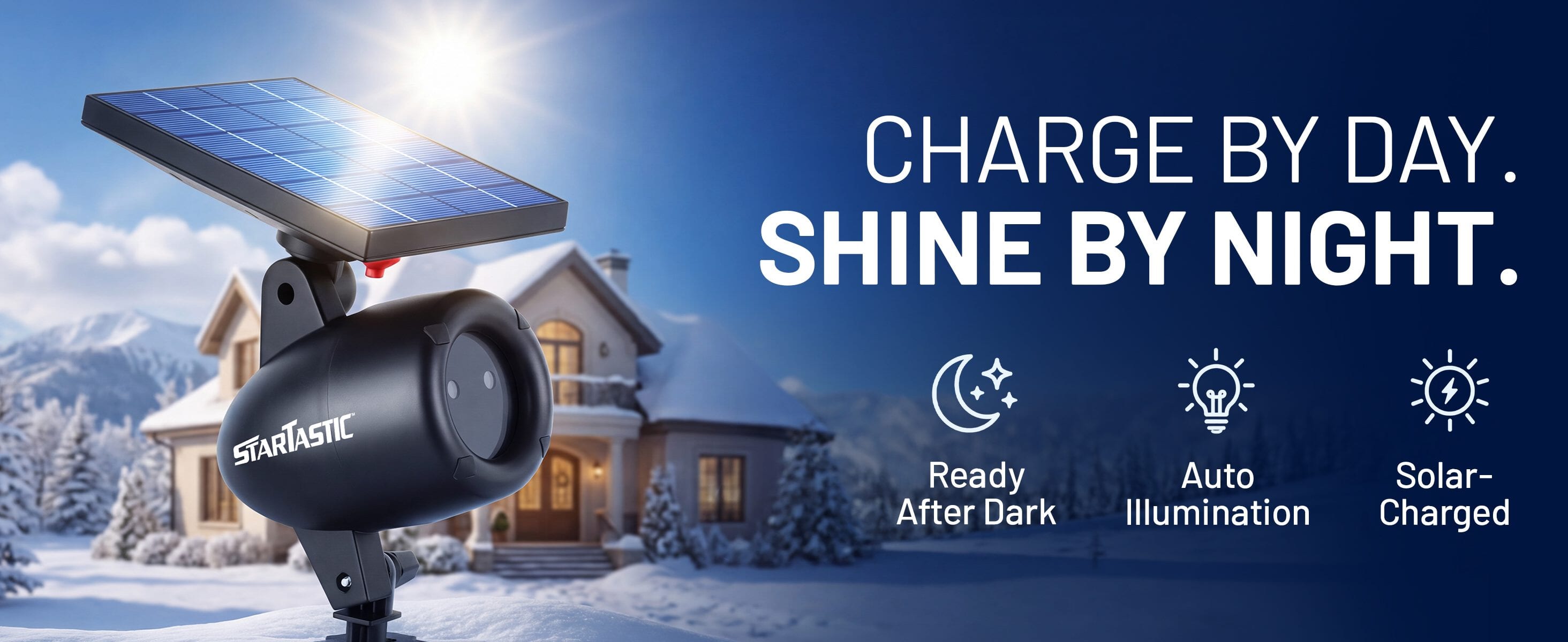 Charge by day, shine by night