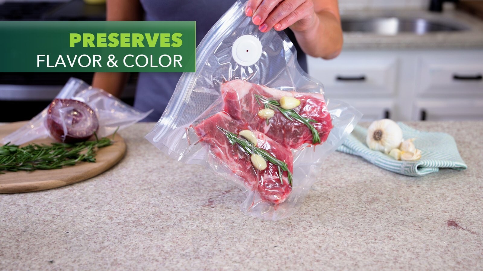 Steaks vacuum sealed with Go Sealer
