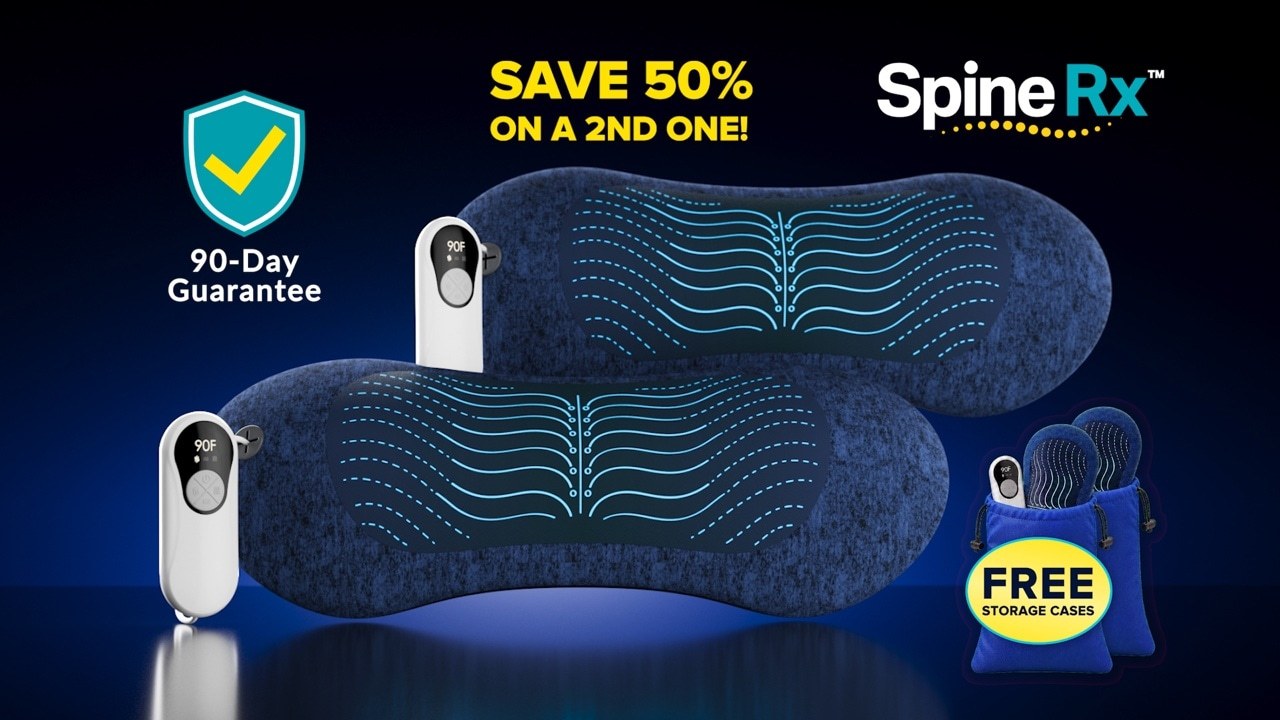 SpineRX double offer: two SpineRX, save 50% on a 2nd one, FREE storage cases, 90-day guarantee