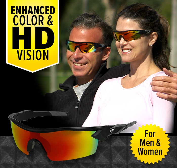 Enhanced Color & HD Vision for Men and Women. Couple wearing Battle Visions