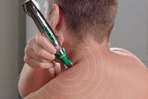 Man using Hempvana Rocket on shoulder