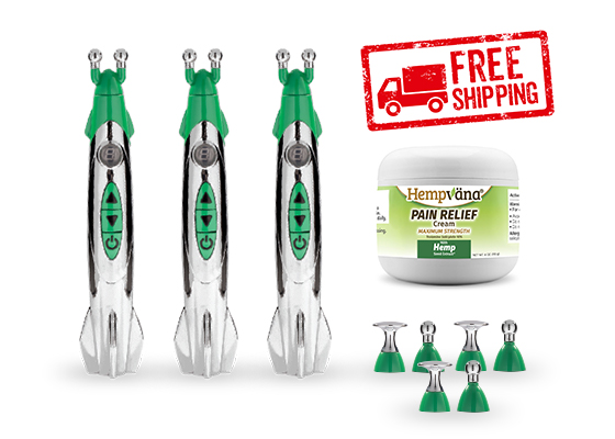 Three Hempvana Rockets with heads and pain cream - Free shipping