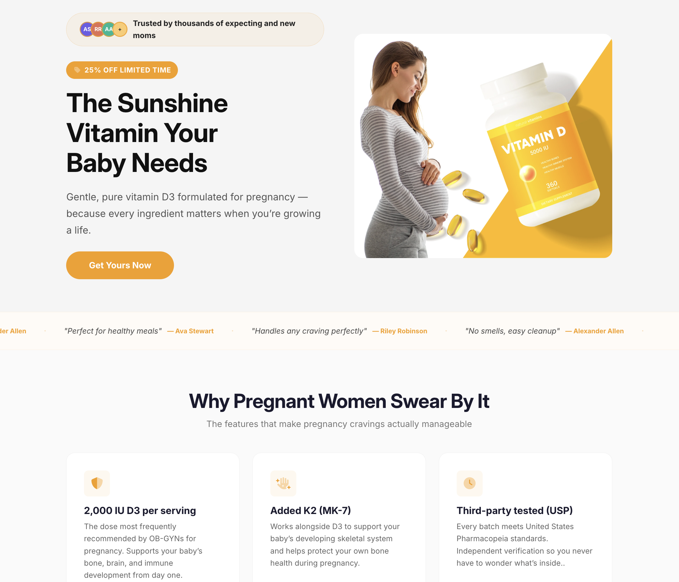 Auware personalized landing page for parents